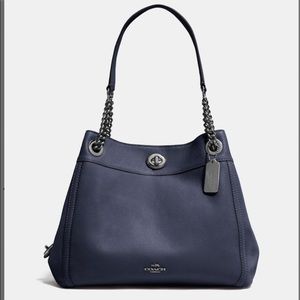 *SOLD*NEW COACH navy leather bag